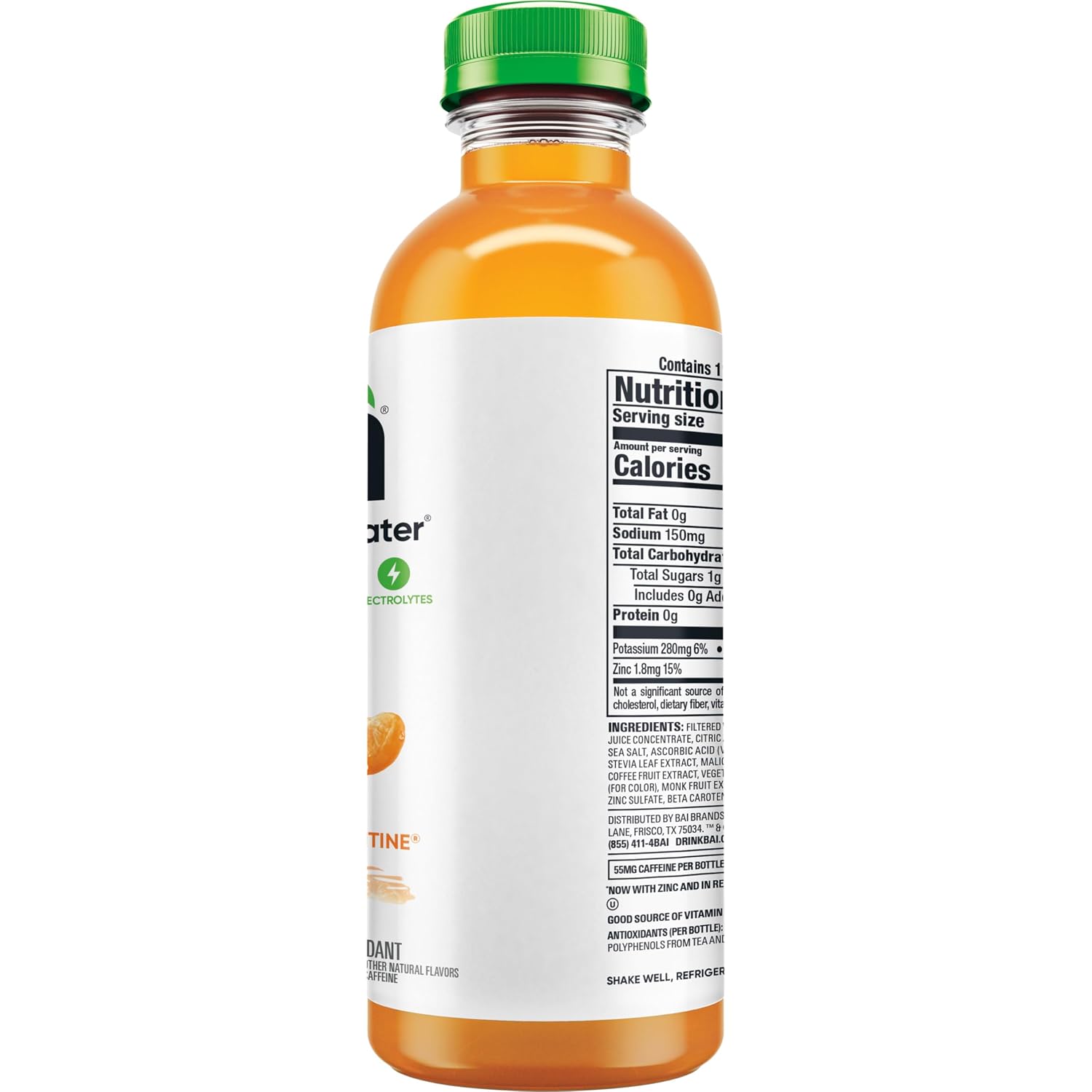 Bai Antioxidant Infused Water Beverage, Costa Rica Clementine, with Vitamin C and No Artificial Sweeteners, 18 Fluid Ounce Bottle, 12 Pack